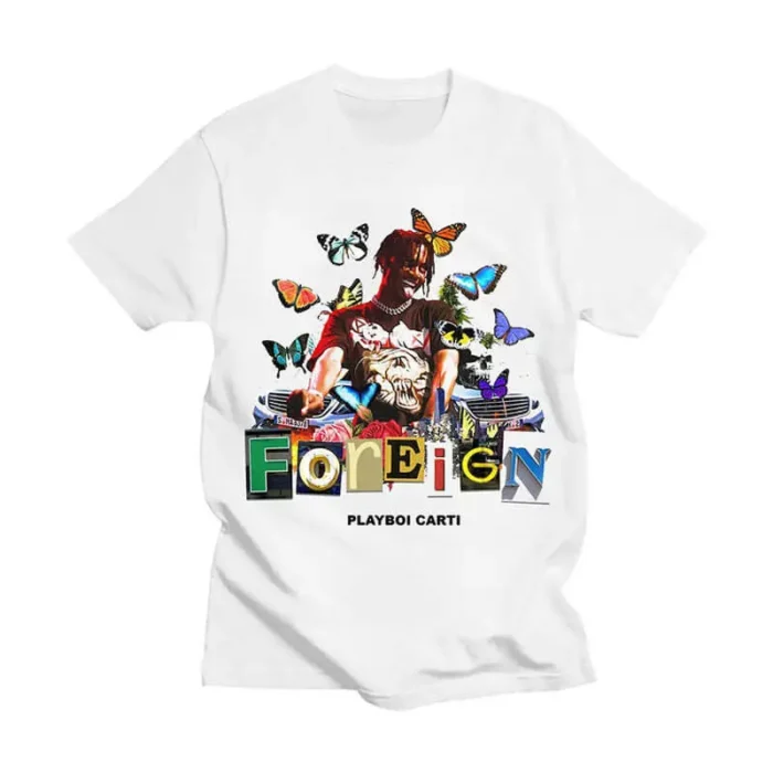 Playboi-Carti-Vintage-Foreign-Butterfly-T-shirt-white
