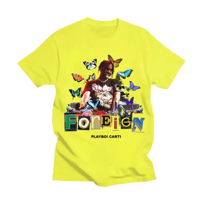 Playboi-Carti-Vintage-Foreign-Butterfly-T-shirt-yellow