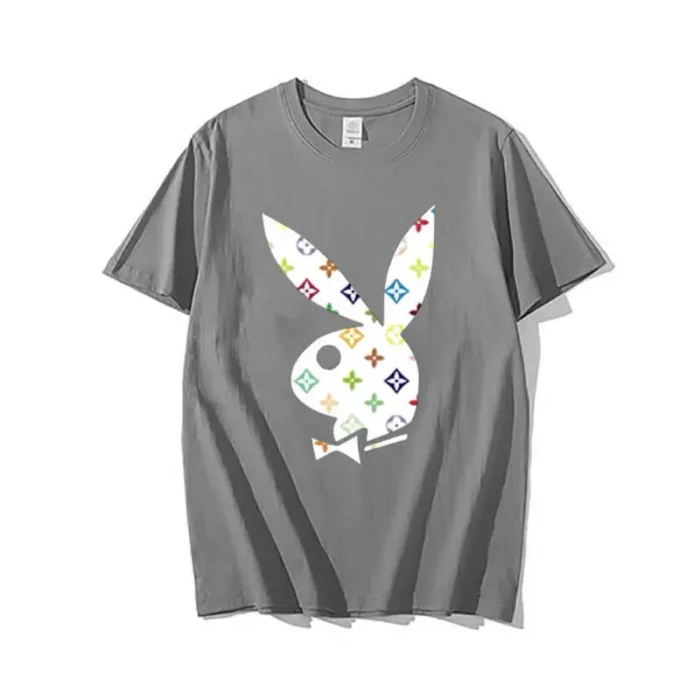 Premium-Short-Sleeve-Playboy-Bunny-T-Shirt-gray
